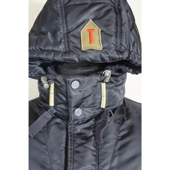 US Army 1st Infantry Division The Big Red 1 RARE Black Jacket/Coat Men's Size M - Picture 9 of 12